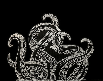 Octopus tentacle patch, Cthulhu patch, iron on patch, embroidered patch, applique, patch for jacket, patch for backpack
