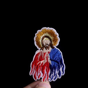 Jesus patch, iron on patch, embroidered patch, applique, patch for jacket, patch for backpack