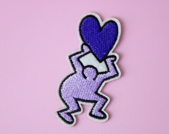 hold a purple heart patch, iron on patch, embroidered patch, applique, patch for jacket, patch for backpack