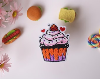 delicious cupcake patch, iron on patch, embroidered patch, applique, patch for jacket, patch for backpack