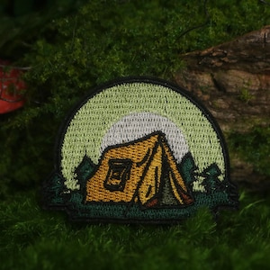 camping patch, tent patch, adventure patch, iron on patch, embroidered patch, applique, patch for jacket, patch for backpack