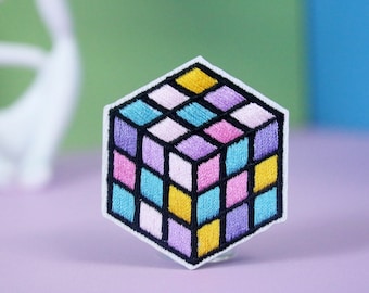Rubik's Cube patch, iron on patch, embroidered patch, applique, patch for jacket, patch for backpack