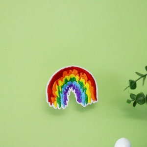 melting rainbow patch, iron on patch, embroidered patch, applique, patch for jacket, patch for backpack