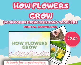 How Flowers Grow - Printable Book about the Life Cycle of a Flower for Preschoolers or Toddlers