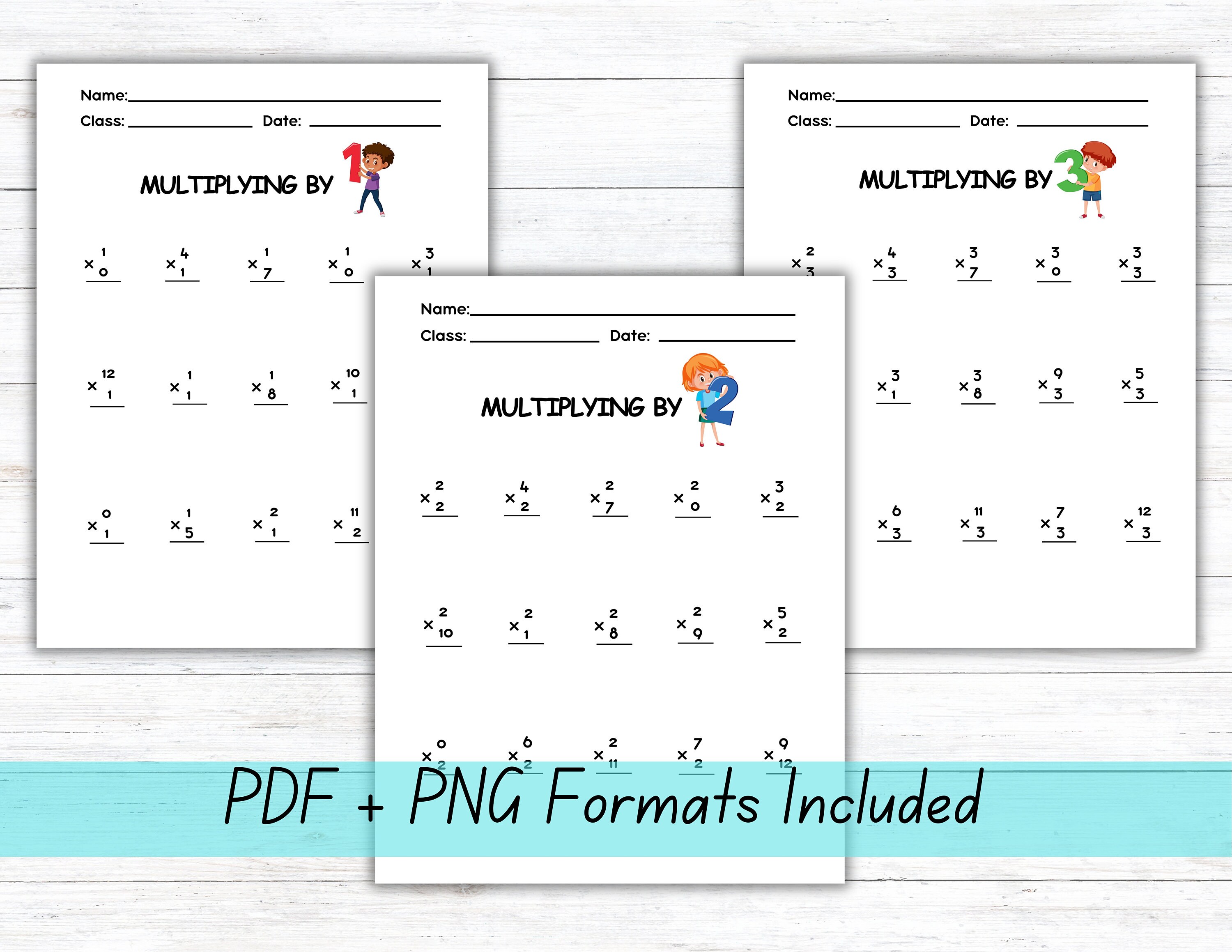 Multiplication Worksheets Printable Math Worksheets PDF Digital ...