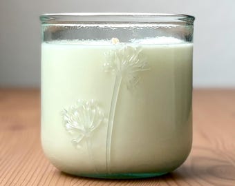 Lavender Organic Candle in Recycled Glass | Nontoxic & All Natural