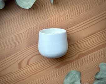 Organic Candle in Food-safe Ceramic | Alabaster Petite