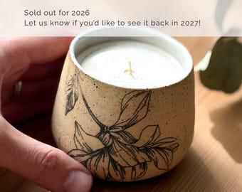 Organic Gardenia Candle | Food-Safe Floral Ceramic