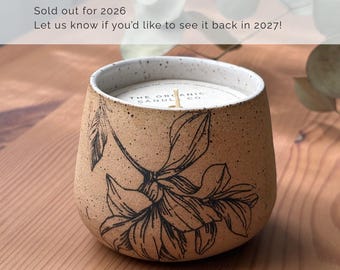 Organic Vanilla Candle | Food-Safe Floral Ceramic