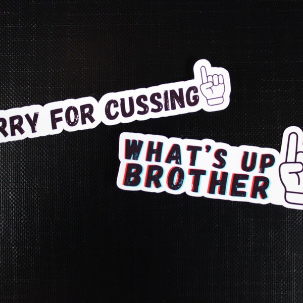 What's Up Brother Sticker, Sorry For Cussing Sticker, Sketch Sticker, Streamer Sticker, Gaming Sticker, Xbox Sticker, PS5 Sticker