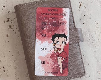 Betty Boop Savings Challenge | Laminated A6 Tracker