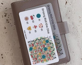 Groovy Roll the Dice Saving Challenge| Laminated A6 Cash Savings Tracker