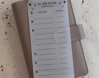 Matte Vellum 'In The Bank' A6 Binder Dashboard