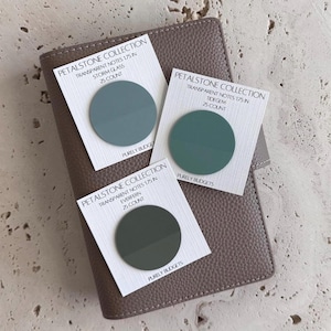 Transparent Circle Sticky Notes | Petalstone Collection | Reusable Decorative Labels | Desk & Planner Accessory | Muted Aesthetic
