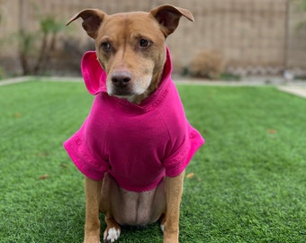 Fuchsia Pink Dog Hoodie
