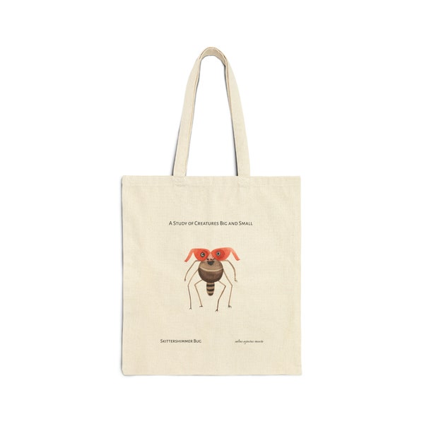 Skittershimmer Bug (saltus luminis insecta) "A Study of Creatures Big and Small" - Cotton Canvas Tote Bag - Insect Diagram