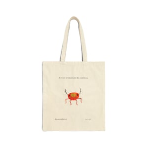 Azurefire Beetle (azureus ignis) &quot;A Study of Creatures Big and Small&quot; - Cotton Canvas Tote Bag - Natural or Black - Magic Animal Diagram