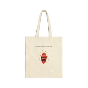 Gleamflicker (scintilla micans) &quot;A Study of Creatures Big and Small&quot; - Cotton Canvas Tote Bag - Natural or Black - Insect Diagram