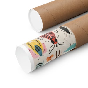 Patrones de la impresión salvaje - Cartel vertical mate - Estudio de estilo de arte popular de insectos imaginarios y animales Arte de medios mixtos imagen 9