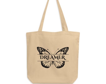 Dreamer Butterfly Tote Bag: Inspirerende milieuvriendelijke draagtas | Organisch katoen