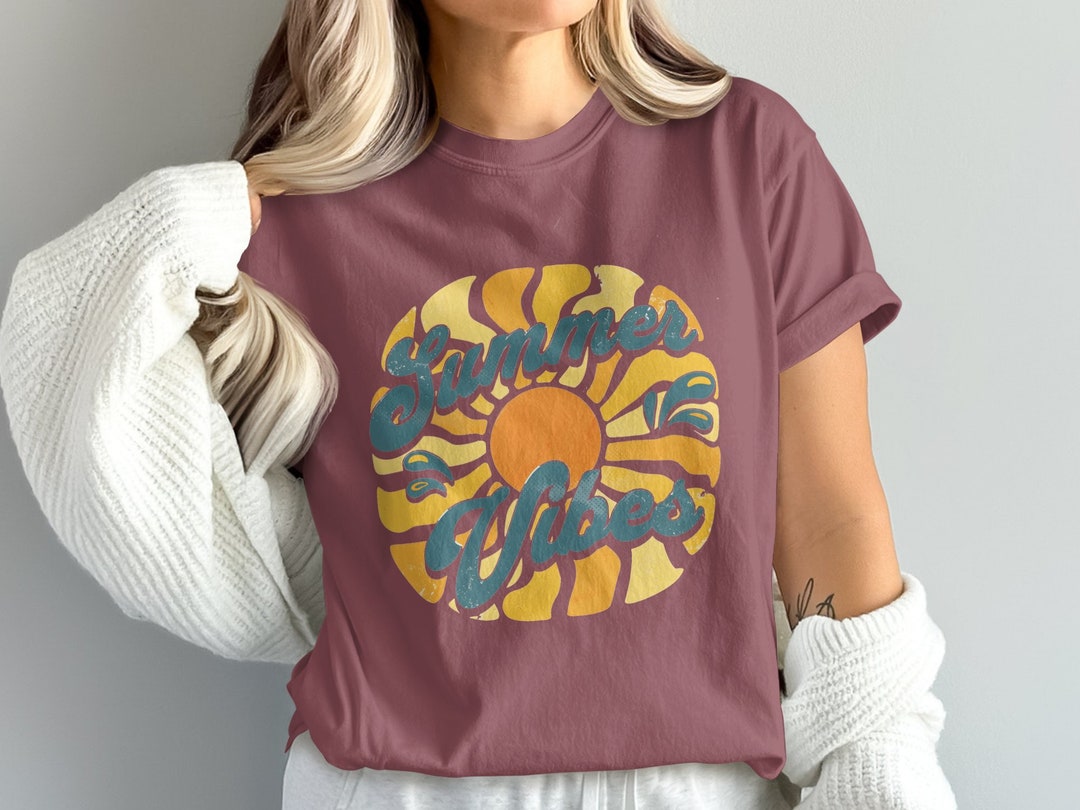 [LUV IS TRUE]★VS SUMMER VINTAGE TEE Summer Vibes T-shirt, Vintage Sun and Waves Graphic Tee