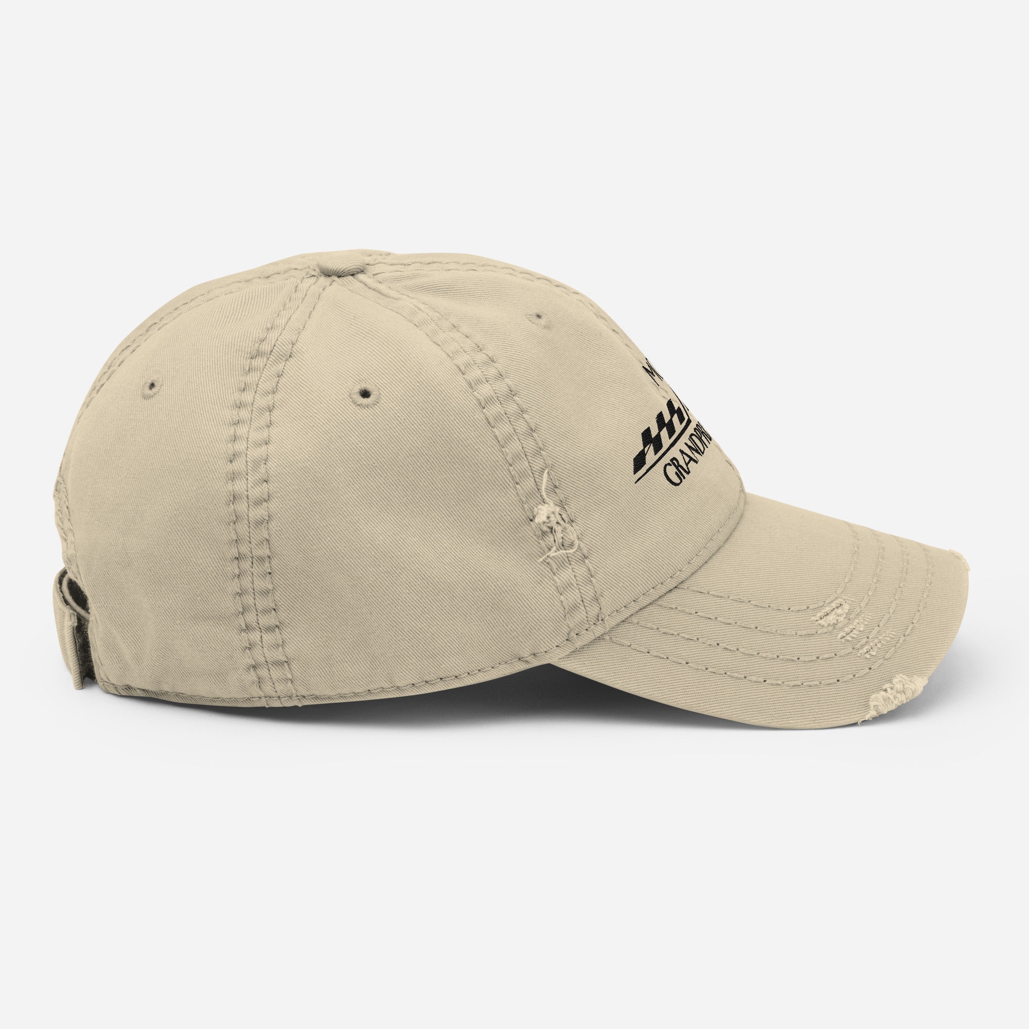 ハット French Embroidery Logo Baseball Cap - Beige 3D Logo-Embroidered Flocked Denim Cap in WEATHERED TAN