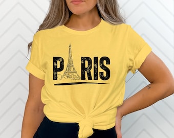 Paris Eiffel Tower Graphic Tee, Vintage Travel T-Shirt