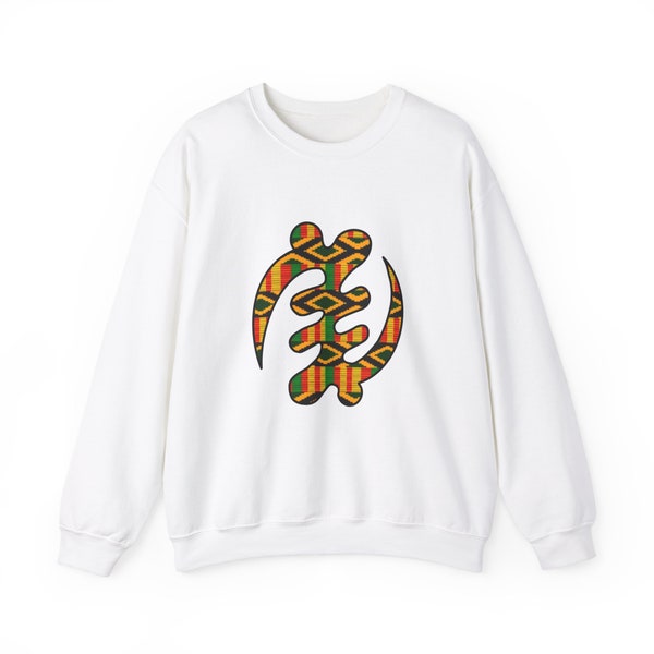 Gye Nyame Kente cloth pattern| Ghanaian Adinkra symbol | Africa Designs -- Unisex Heavy Blend™ Crewneck Sweatshirt