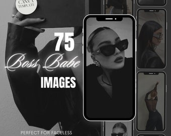 Boss Babe Dark Aesthetic Image Bundle | Trendy Digital Images for Empowering Social Media