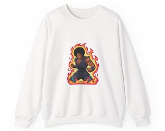 Arcade Flame Fighter Sweatshirt | gamer shirt, pixel art design