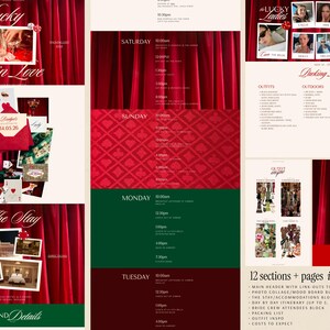 Vegas Casino Bachelorette Party Website Template Canva Invitation Design Digital Printable Bridal Shower Card Editable Red Curtain Backdrop Script Typography Dice Playing Cards Photo Placeholders Online Event Webpage Planning Itinerary Hen