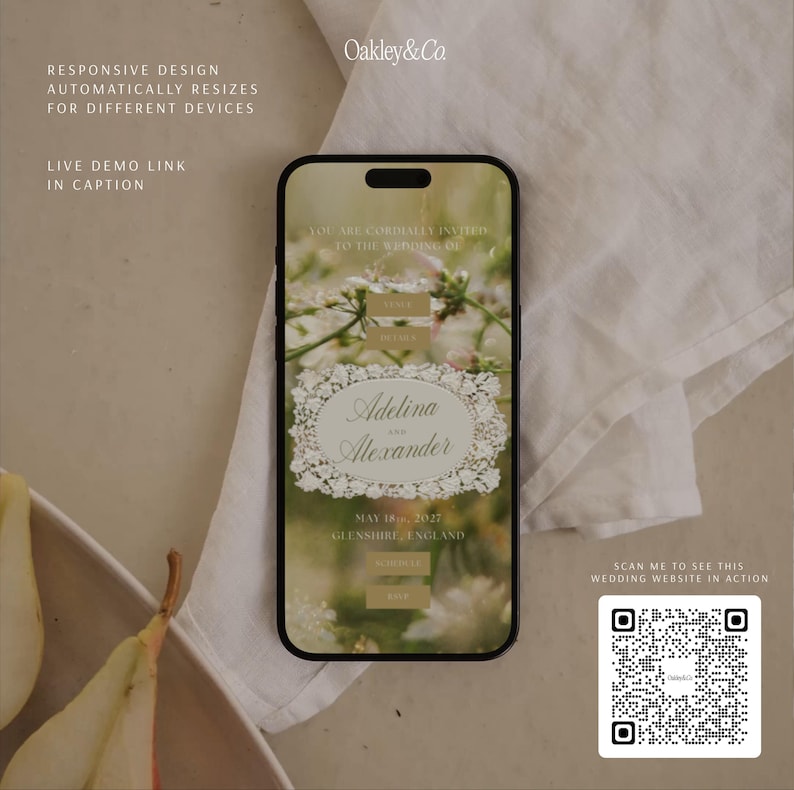 Wedding Website Template Vintage Wildflower Canva Invitation with RSVP Digital Wedding Romantic Timeless Classic Elegance Old Money Site imagem 19