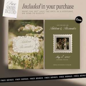 Wedding Website Template Vintage Wildflower Canva Invitation with RSVP Digital Wedding Romantic Timeless Classic Elegance Old Money Site imagem 5