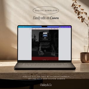 Wedding Website Template Burgundy Old Money Editable Canva Wedding Site with RSVP Form Digital Invitation Paperless Elegant Modern Design bild 10