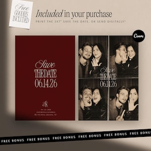 Save Date Template Burgundy Cream Design Wedding Website Canva Package Digital Invitation RSVP Form Builder Three Page Site Layout Engagement Gift Digital Bridal Shower Present Perfect DIY Wedding Planning Custom Photo Display Template