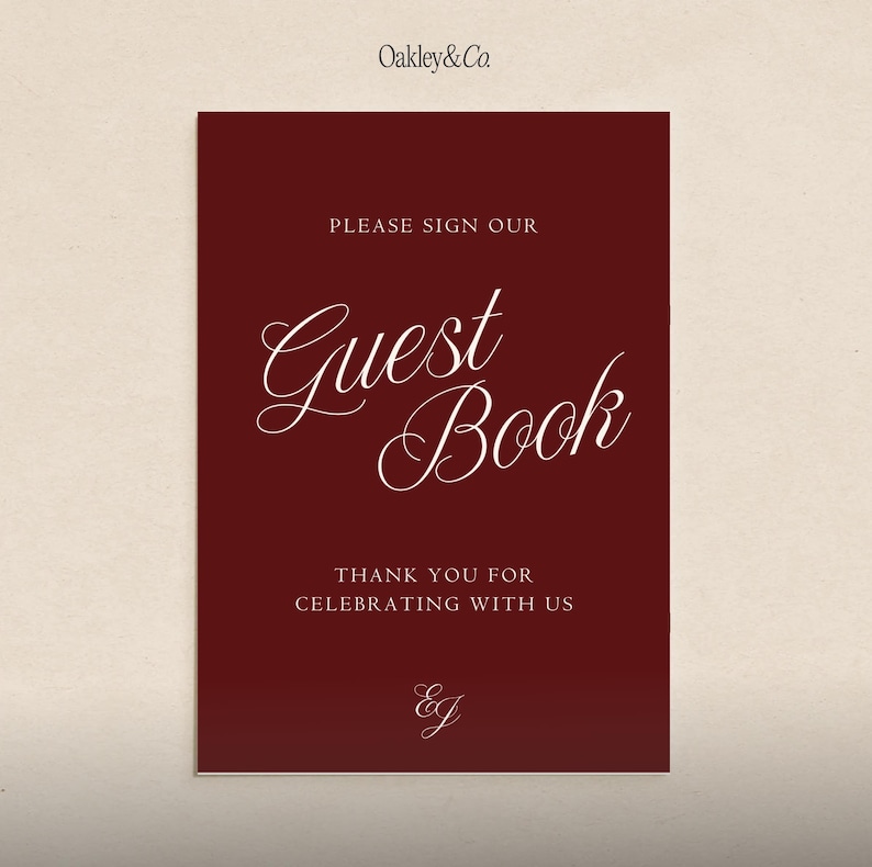 Digital Download Wedding Signs Editable Burgundy Template Collection Guest Book Sign Design Gifts Cards Signage Set Swans Oil Painting Artwork Customizable Canva Template Printable Reception Romantic Vintage Style Script Typography Classic