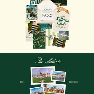 Bachelorette Website Template Preppy Green Bach Invitation Party Planning Itinerary Digital Download Girls Trip Weekend Wedding Organizer imagen 20