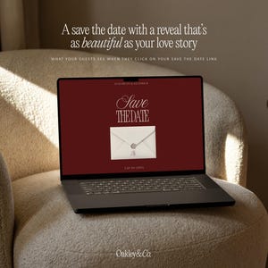 Custom Wedding Website Burgundy Floral Template Save The Date Card Design Modern Minimalist Luxury Aesthetic Old Money Elegant Style Built In RSVP Form Canva Customizable Digital Download Mobile Responsive Complete Wedding Planning Package