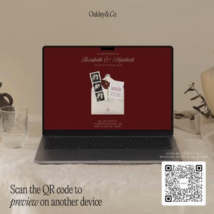 Wedding Website Template Burgundy Old Money Editable Canva Wedding Site with RSVP Form Digital Invitation Paperless Elegant Modern Design bild 16