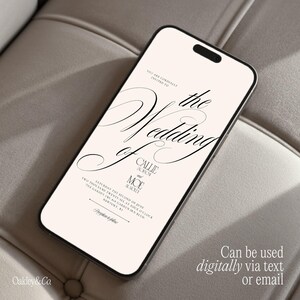 Printable Wedding Bundle Canva Editable Template Digital Invitation Suite Modern Calligraphy Design Black Typography Elegant Romantic Style Complete Package RSVP Card Details Insert Diamond Harlequin Border Pattern Instant Download Easy DIY