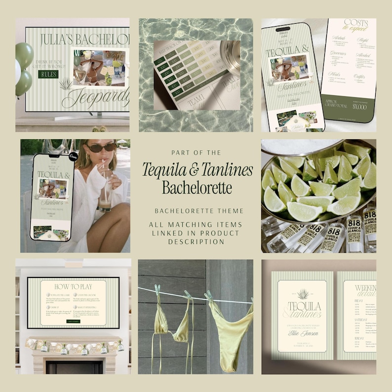 Bachelorette Website Template Tequila and Tanlines Canva Invitation Editable Instant Download Itinerary Digital Planner Beach Bach Weekend image 7