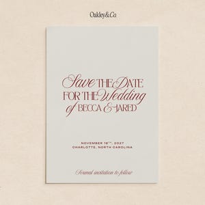 Save the Date Invitation Template Editable Canva Design Neutral Elegant Wedding Announcement Printable Engagement Card 5x7 Simple Minimal image 7