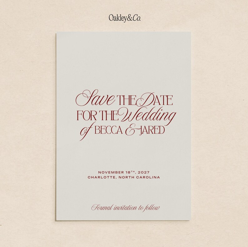 Save the Date Invitation Template Editable Canva Design Neutral Elegant Wedding Announcement Printable Engagement Card 5x7 Simple Minimal image 7