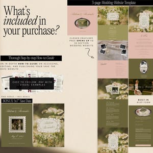 Wedding Website Template Vintage Wildflower Canva Invitation with RSVP Digital Wedding Romantic Timeless Classic Elegance Old Money Site imagem 4