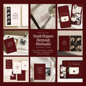 Wedding Website Template Burgundy Old Money Editable Canva Wedding Site with RSVP Form Digital Invitation Paperless Elegant Modern Design bild 8