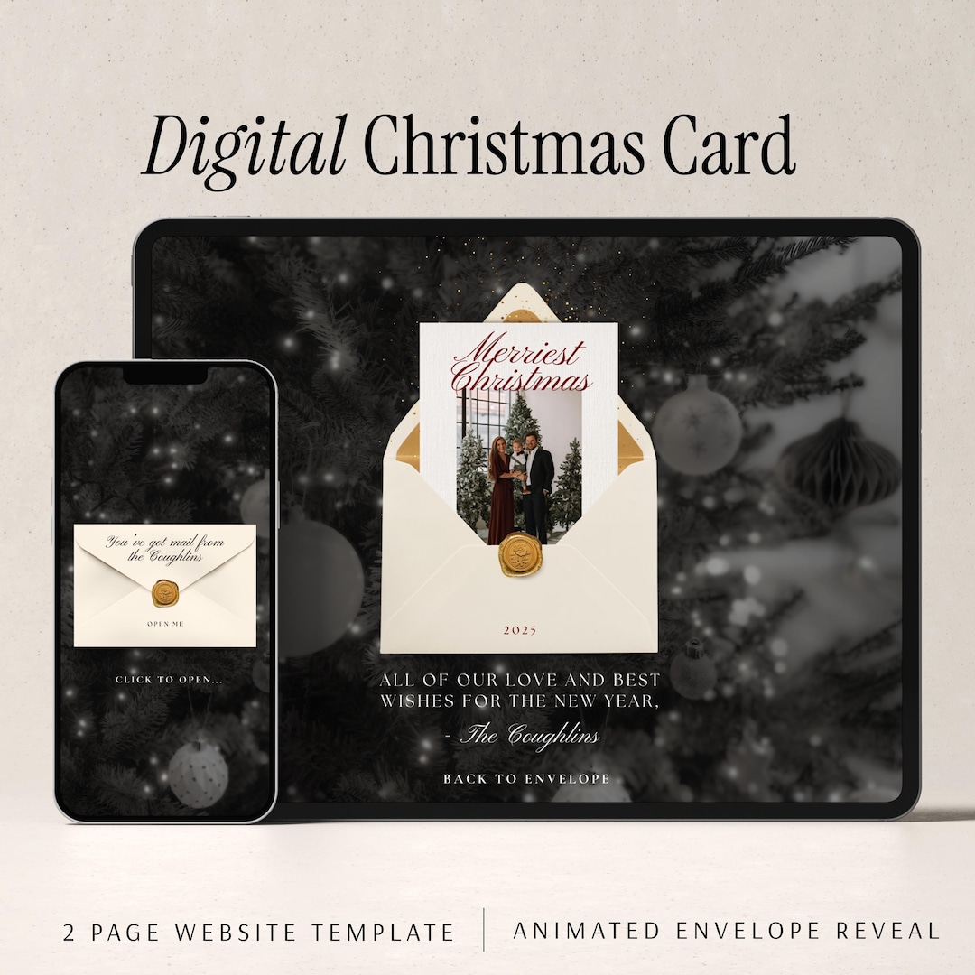 Merriest Christmas Interactive Christmas Card Template: Canva Holiday ...