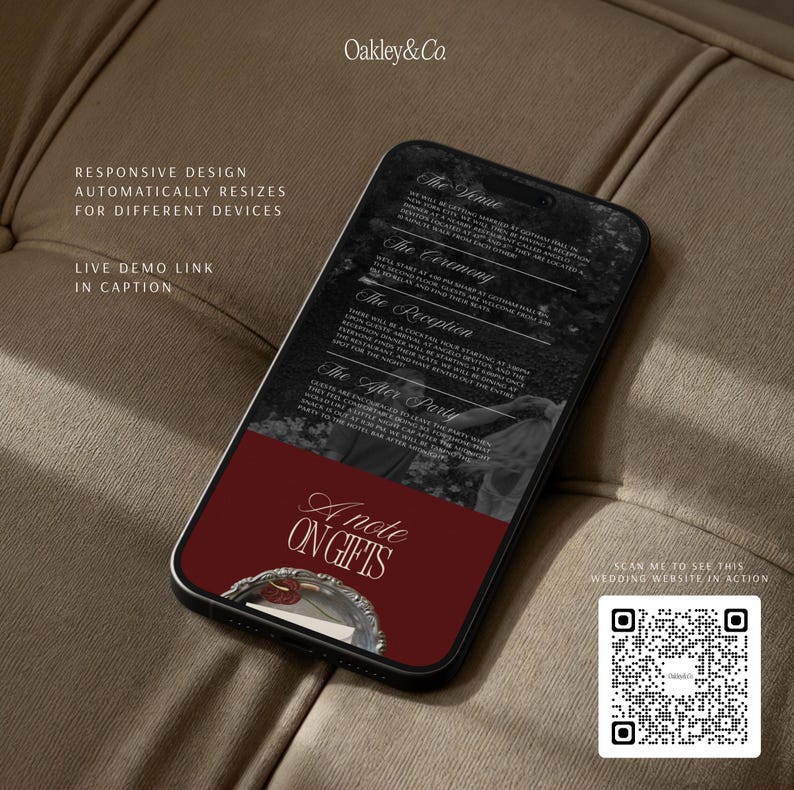 Wedding Website Template Burgundy Old Money Editable Canva Wedding Site with RSVP Form Digital Invitation Paperless Elegant Modern Design bild 19
