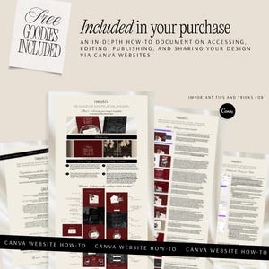 Wedding Website Template Burgundy Old Money Editable Canva Wedding Site with RSVP Form Digital Invitation Paperless Elegant Modern Design bild 12