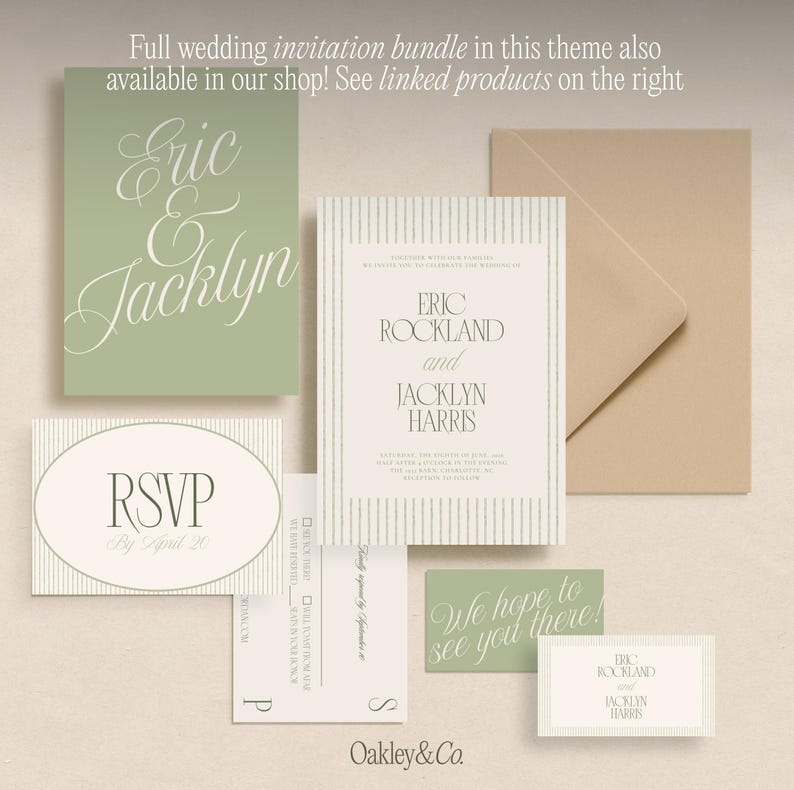 Rehearsal Dinner Invitation Template Night Before Dinner Card Canva Editable Design Printable Wedding Weekend Welcome Party Invite Green imagem 12
