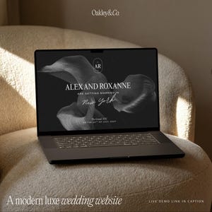 Customizable Wedding Template Canva Digital Design Mobile Responsive Website Black White Minimalist Modern Luxe Elegant Clean Classy Save Date Card Included Instant Download PDF Delivery Complete Instruction Guide DIY Planning Essential
